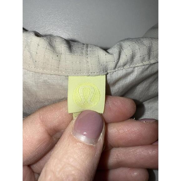 Lululemon Unisex Muslin White Hood 1/4 Zip Puffer Jacket sz M Goose Down active - Picture 6 of 9